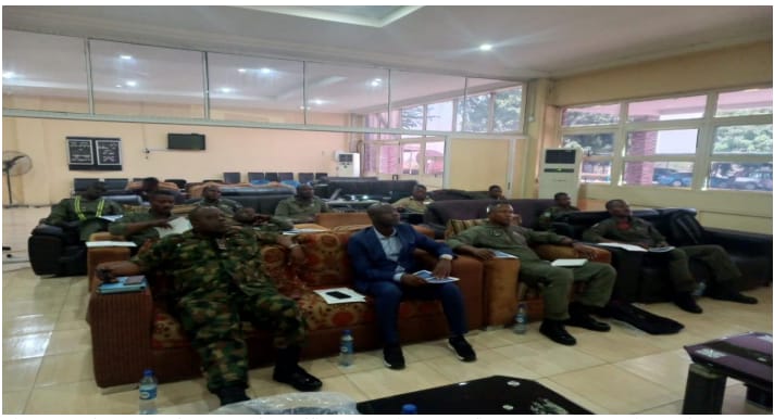 A picture of some of the senior officers during the five days capacity building on the use of Spectrometer Oil Analysis Equipment for the Personnel of the Nigerian Air Force.