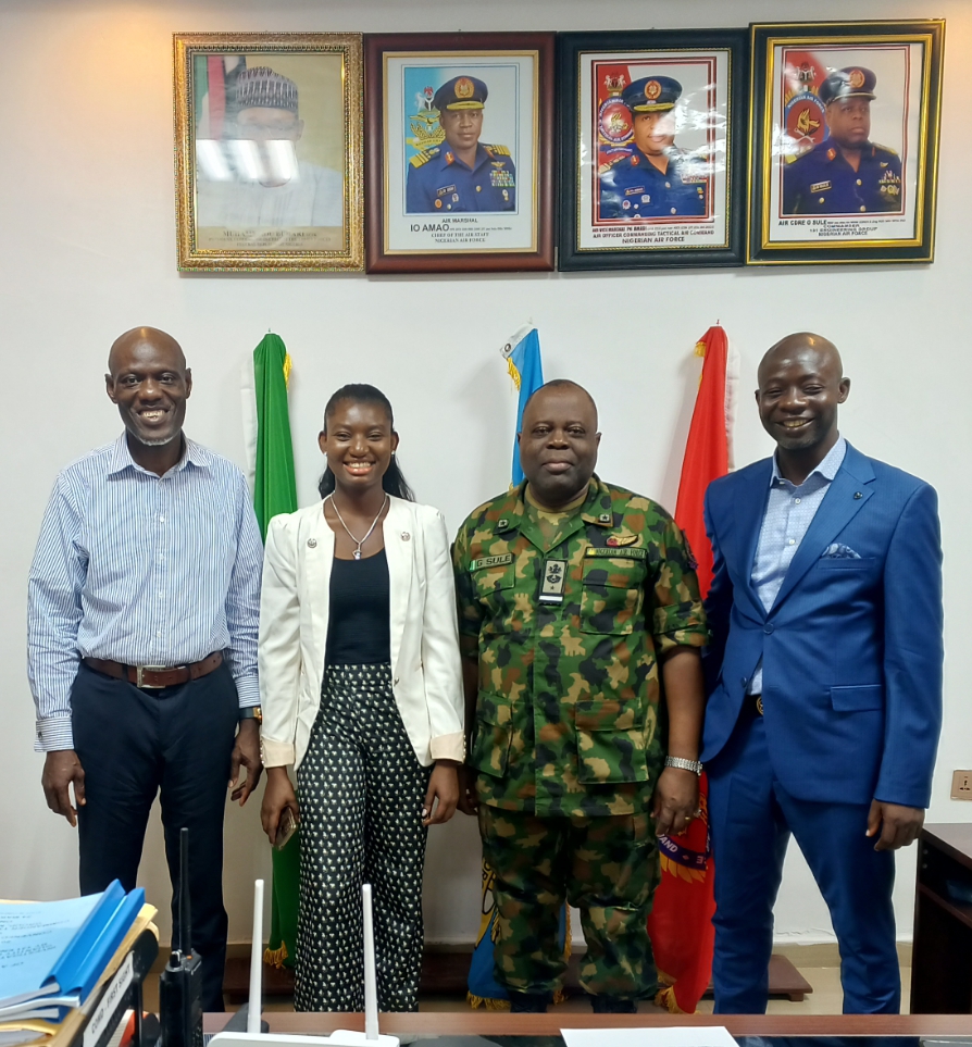 The managing Director and his team with the Commandant 131 Engineering group, Markudi during the installation of spectrometric equipment.
